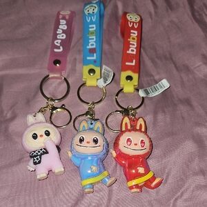 Lalabubu Cartoon Character Keychain Set